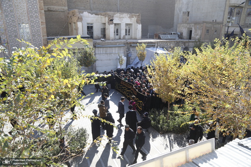 دسته عزاداری روز شهادت حضرت زهرا (س) با حضور آیت الله العظمی وحید خراسانی