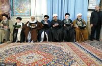 حضور آیت الله العظمی صانعی در مراسم چهلمین روز درگذشت همشیره آیت الله العظمی شبیری زنجانی + تصاویر