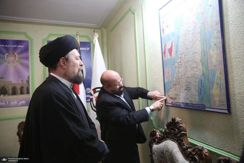 حضور سید حسن خمینی در دفتر نمایندگی جنبش مقاومت اسلامی فلسطین (حماس)