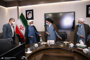 دیدار سرپرست موسسه تنظیم و نشر آثار امام خمینی(س) با مدیر حوزه علمیه خراسان / سید مصباح عاملی