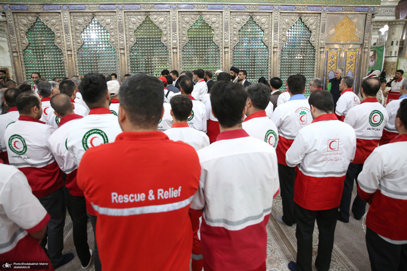 تجدید میثاق رییس و امدادگران جمعیت هلال احمر با ارمان های امام راحل