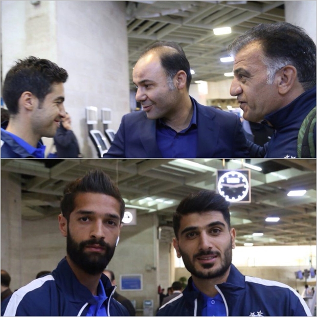 خوش‌و‌بش بختیاری‌زاده با استقلالی‌ها در فرودگاه + عکـس
