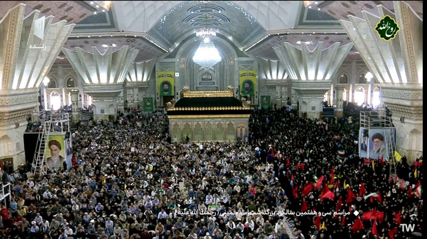 مراسم سی و هفتمین سالگرد بزرگداشت امام خمینی (س) در حرم مطهر امام + عکس و فیلم