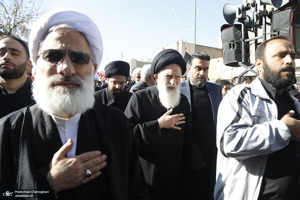 دسته عزاداری روز شهادت حضرت زهرا (س) با حضور آیت الله العظمی وحید خراسانی