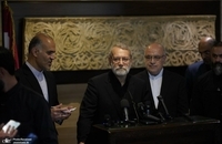 کنفرانس خبری علی لاریجانی دبیر شورای عالی امنیت ملی ایران (1)