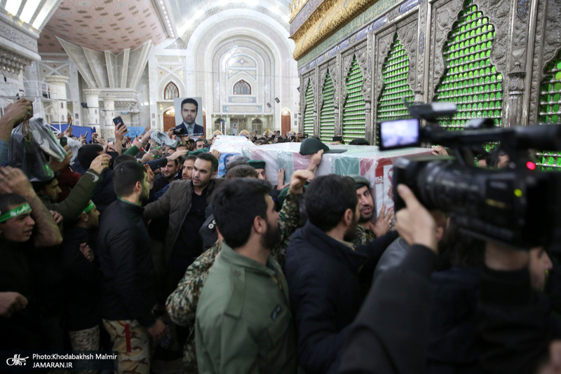 وداع با پیکر مطهر دو شهید مقاومت در حرم مطهر امام خمینی (س)