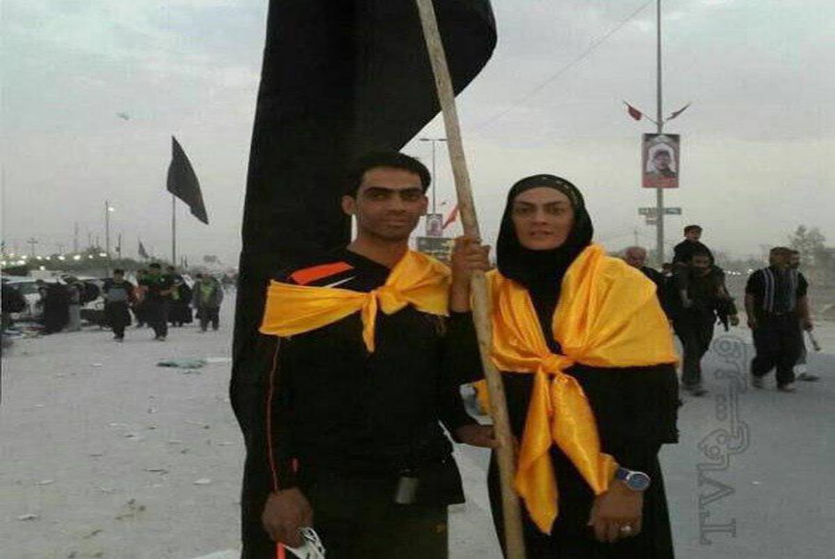 شهربانو منصوریان و برادرش در پیاده روی اربعین + عکس