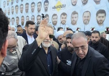 حضور علی لاریجانی در مراسم اولین سالگرد شهادت سید حسن نصرالله (ره) 