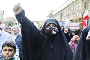 راهپیمایی مردم قم در حمایت از مردم فلسطین