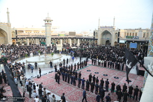 مراسم تعویض پرچم حرم حضرت معصومه (س) در شب اول ماه محرم‎‎