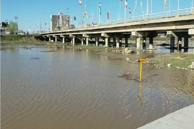 آب پس از 20 سال در رودخانه لیلان چای میاندوآب جاری شد