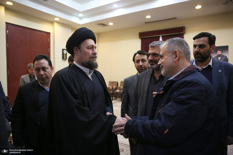 دیداررئیس و جمعی از کارکنان بنیاد مستضعفان با سید حسن خمینی