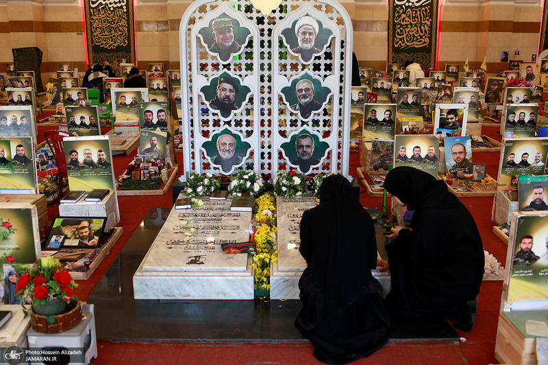 مراسم تشییع شهدای حزب الله در بیروت