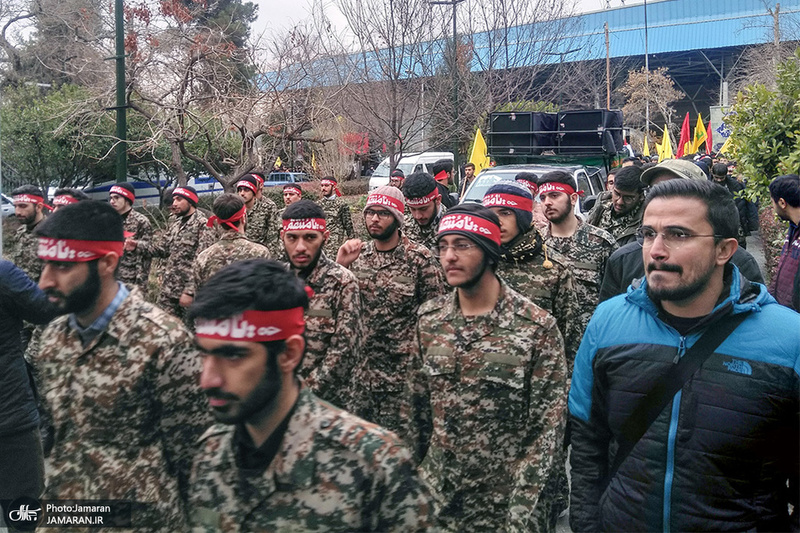 تجمع دانشجویان دانشگاه تهران در اعتراض به جنایت اخیر آمریکا و شهادت سردار سلیمانی