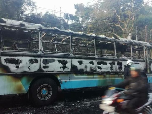 انفجار اتوبوس در سریلانکا+ تصاویر