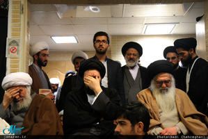 مراسم عزاداری حضرت زهرا(س) در مدرسه علمیه با حضور سید علی خمینی