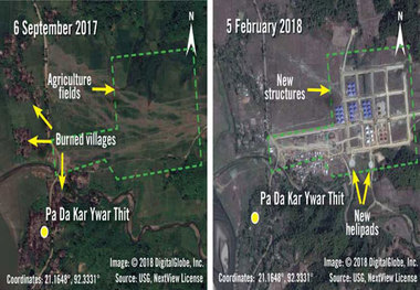 میانمار روی روستاهای تخریب شده مسلمانان پایگاه های نظامی ساخته است