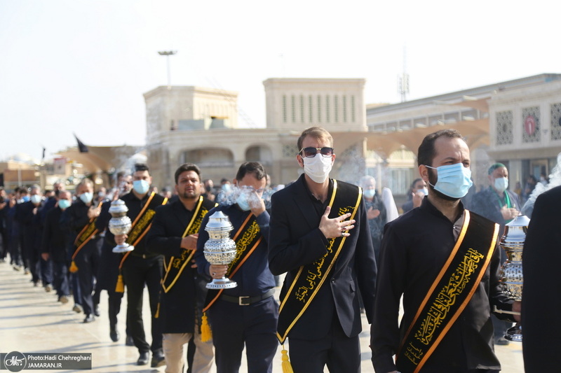 عزاداری خادمین حرم کریمه اهل بیت در روز شهادت امام رضا(ع)