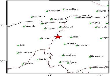 زمین لرزه 3.9 ریشتری گرماب در حدفاصل خراسان شمالی و گلستان را لرزاند