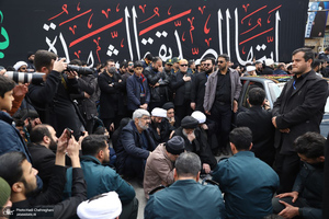دسته عزاداری روز شهادت حضرت زهرا (س) با حضور آیت الله العظمی وحید خراسانی
