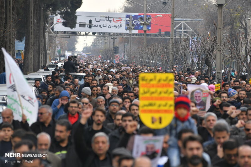 راهپیمایی مردم سراسر کشور در محکومیت ترور سردار قاسم سلیمانی 
