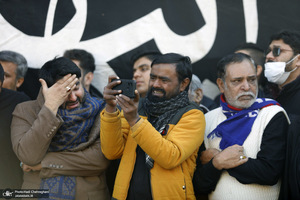 دسته عزاداری روز شهادت حضرت زهرا (س) با حضور آیت الله العظمی وحید خراسانی