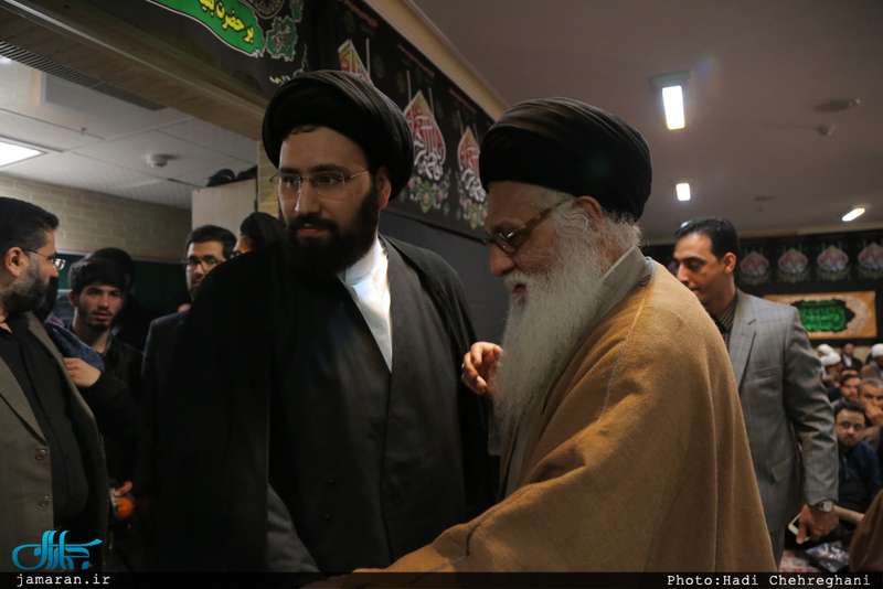 مراسم عزاداری حضرت زهرا(س) در مدرسه علمیه با حضور سید علی خمینی