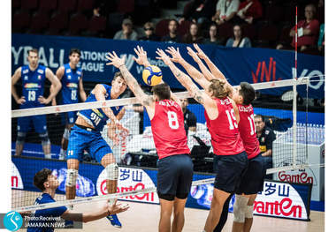 لیگ ملت های والیبال 2023| پیروزی آمریکا مقابل ایتالیای جوان