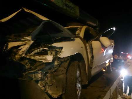 برخورد مرگبار خودرو تویوتا با گاردریل در جاده قائمشهر