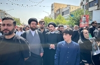 حضور سید احمد خمینی در تشییع شهدای اقتدار