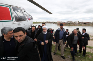 بازدید رئیس جمهور از مناطق سیل زده استان گلستان