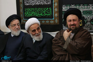 حضور سید حسن خمینی در منزل مرحوم حاج شيخ محمد حسن قرهى(ره)