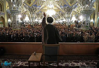 حضور و سخنرانی رهبر معظم انقلاب در اجتماع زائران و مجاوران حرم مطهر رضوی