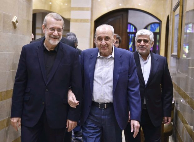 تصویری متفاوت از علی لاریجانی  با رئیس مجلس لبنان