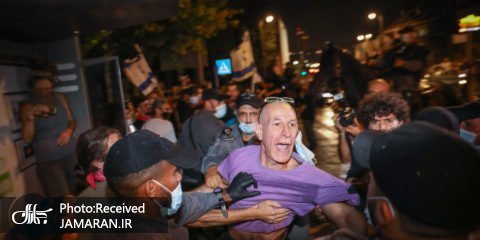 انفجار خشم هزاران معترض مقابل اقامتگاه نتانیاهو+ تصاویر