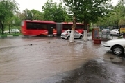 بارش باران سیل آسا در تبریز