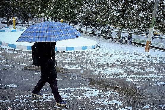 برف و باران در راه قزوین