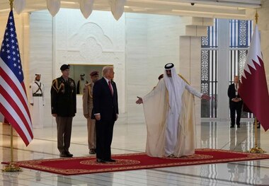 ترامپ وارد قطر شد + عکس و فیلم