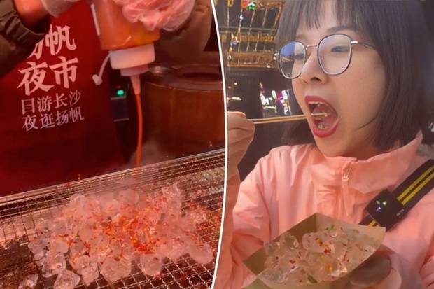 فروش یخ سرخ کرده در چین به عنوان غذا! + فیلم