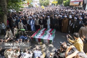 تشییع پیکر مطهر خانواده شهید حمله تروریستی رژیم صهیونیستی در ساری