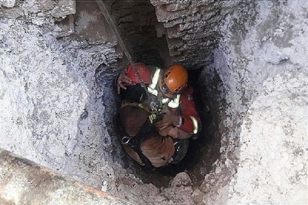 نجات کارگر از چاه در تبریز