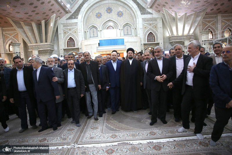 تجدید میثاق رئیس و جمعی از نمایندگان مجلس شورای اسلامی با آرمان‌های امام خمینی(س)-2