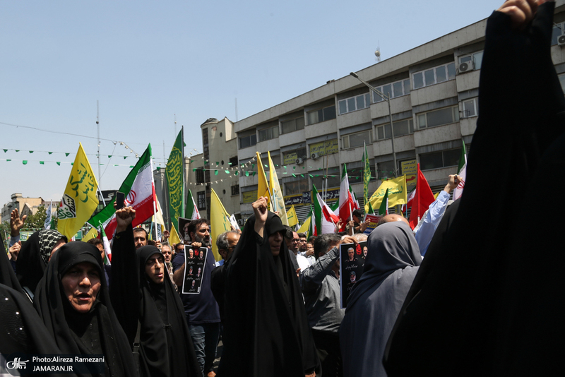مراسم راهپیمایی اعتراضی به وقایع اخیر شهادت فرمانده هان و دانشمندان هسته ای
