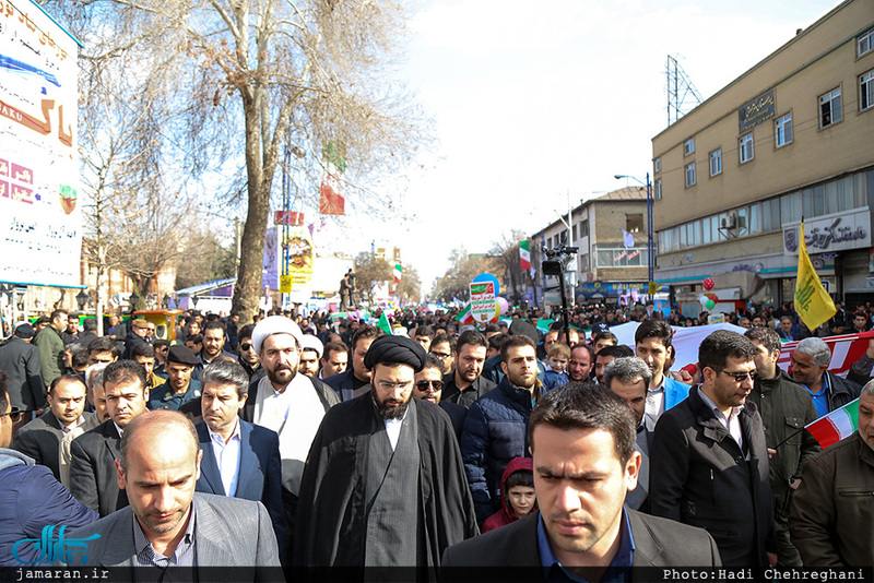 حضور سید علی خمینی در راهپیمایی 22 بهمن 