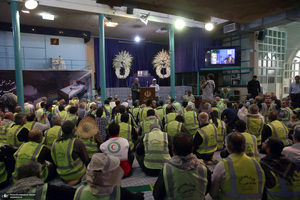 مراسم عزاداری کاروان پیاده استان گیلان در حسینیه جماران