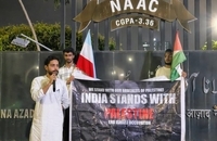 مردم در جنوب هند برای همبستگی با فلسطینی به خیابان‌ها آمدند (6)