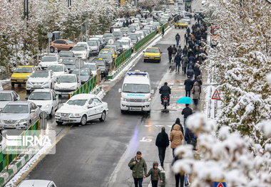 تهران در یک روز زیبای برفی