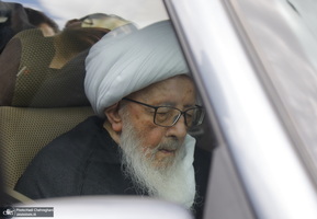 دسته عزاداری روز شهادت امام جعفر صادق (ع) با حضور آیت الله العظمی وحید خراسانی