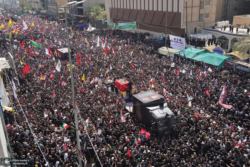 تشییع پیکر مطهر رهبر شهید در نجف اشرف
