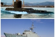 حضور زیردریایی فاتح و ناوشکن سهند در رزمایش ولایت ۹۷ + عکس